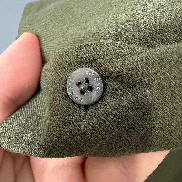 KIT + ACE army green button down wool silk blend shirt size S - Picture 4 of 7